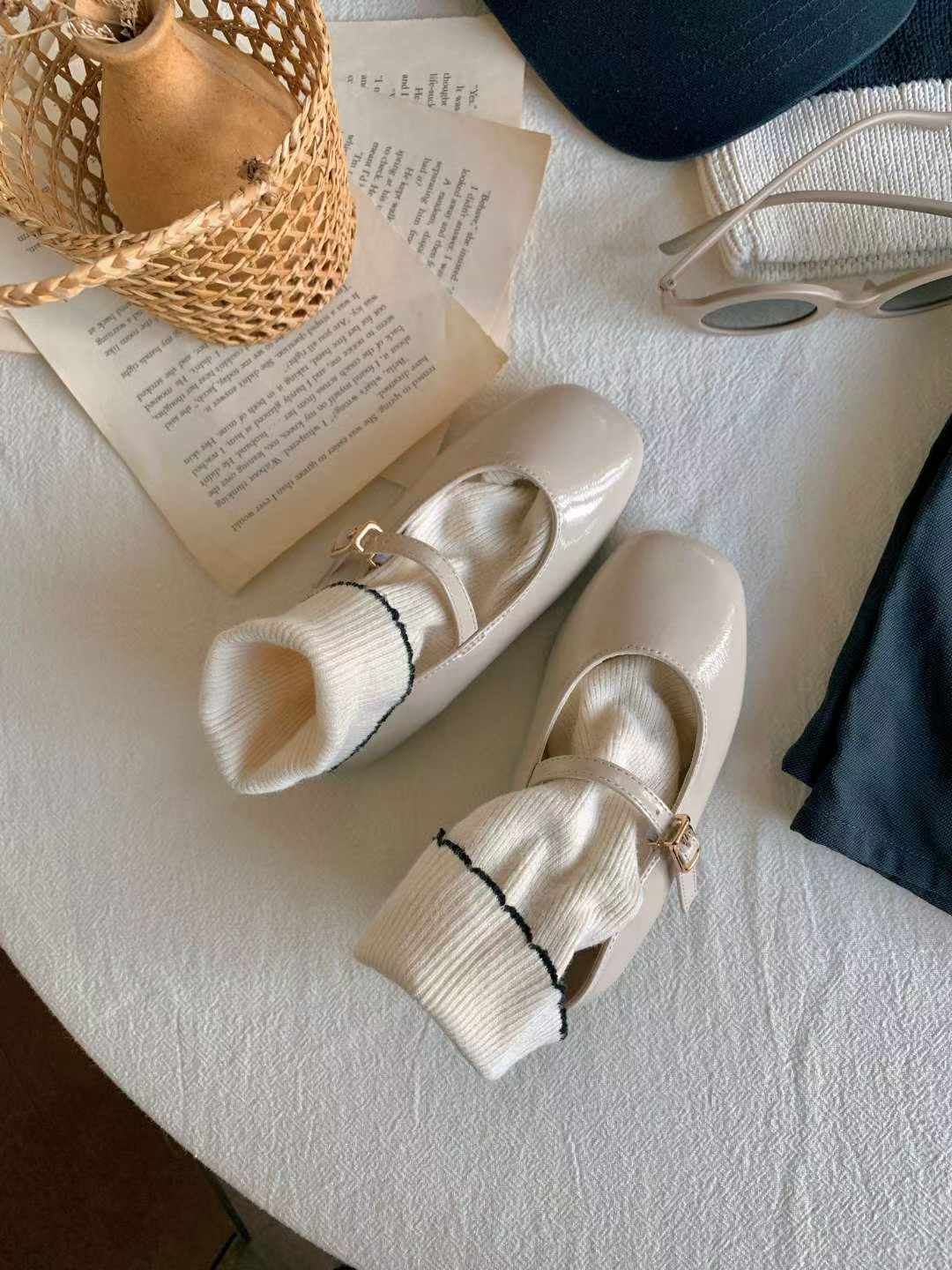 1013 Blanc Mary Janes (KID)