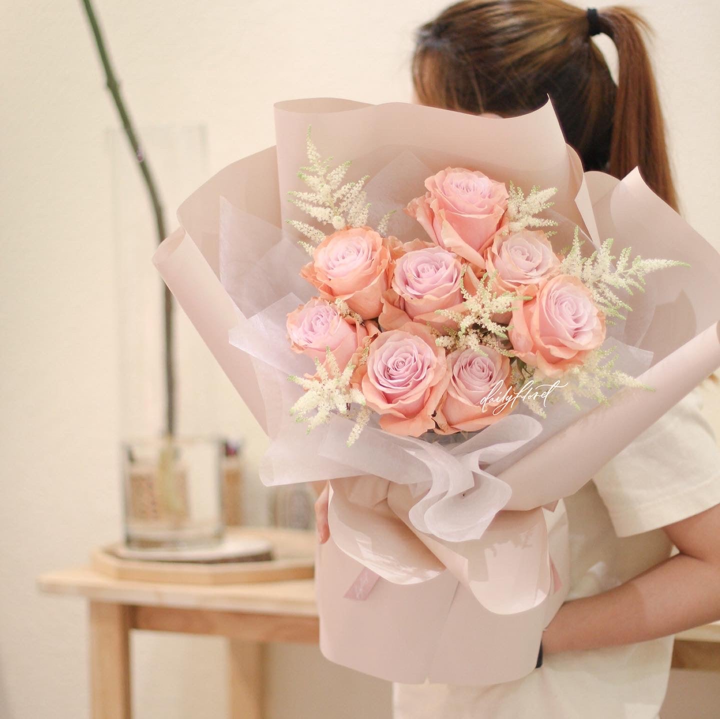Vintage Pink Rose Bouquet