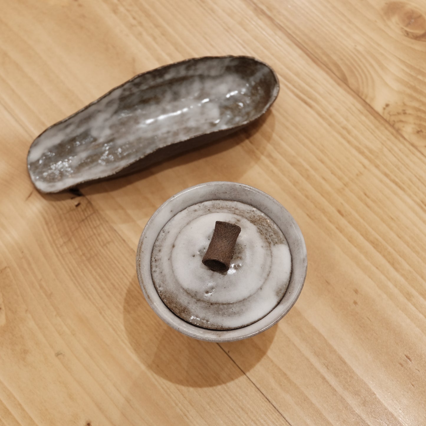煙白釉 | 手捏茶則