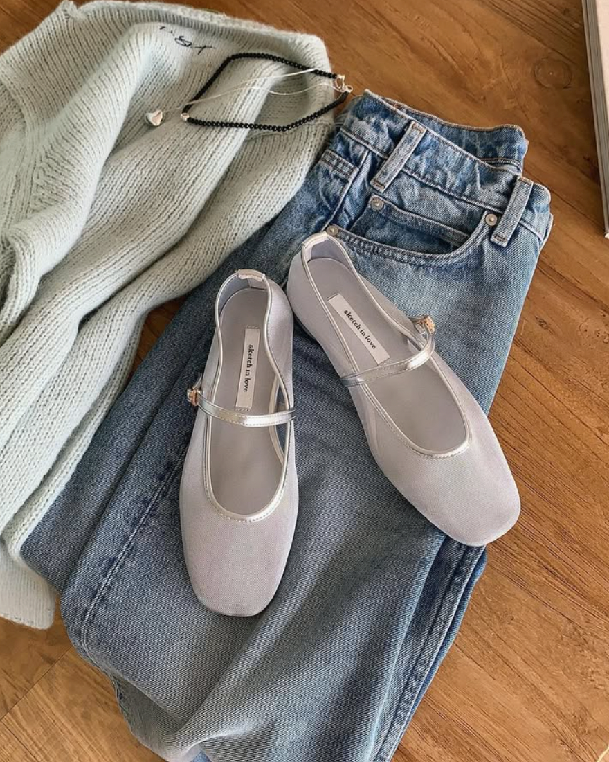 1016 Sheer Mesh Mary Janes (MOM)