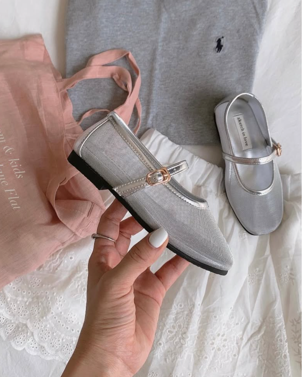 1016 Sheer Mesh Mary Janes (KID)