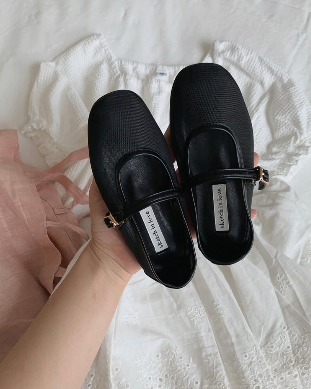 1016 Sheer Mesh Mary Janes (KID)