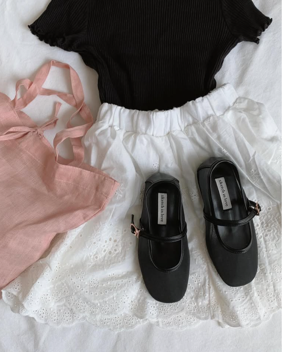 1016 Sheer Mesh Mary Janes (KID)