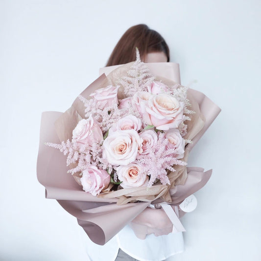 Caramel Pink Rose Bouquet
